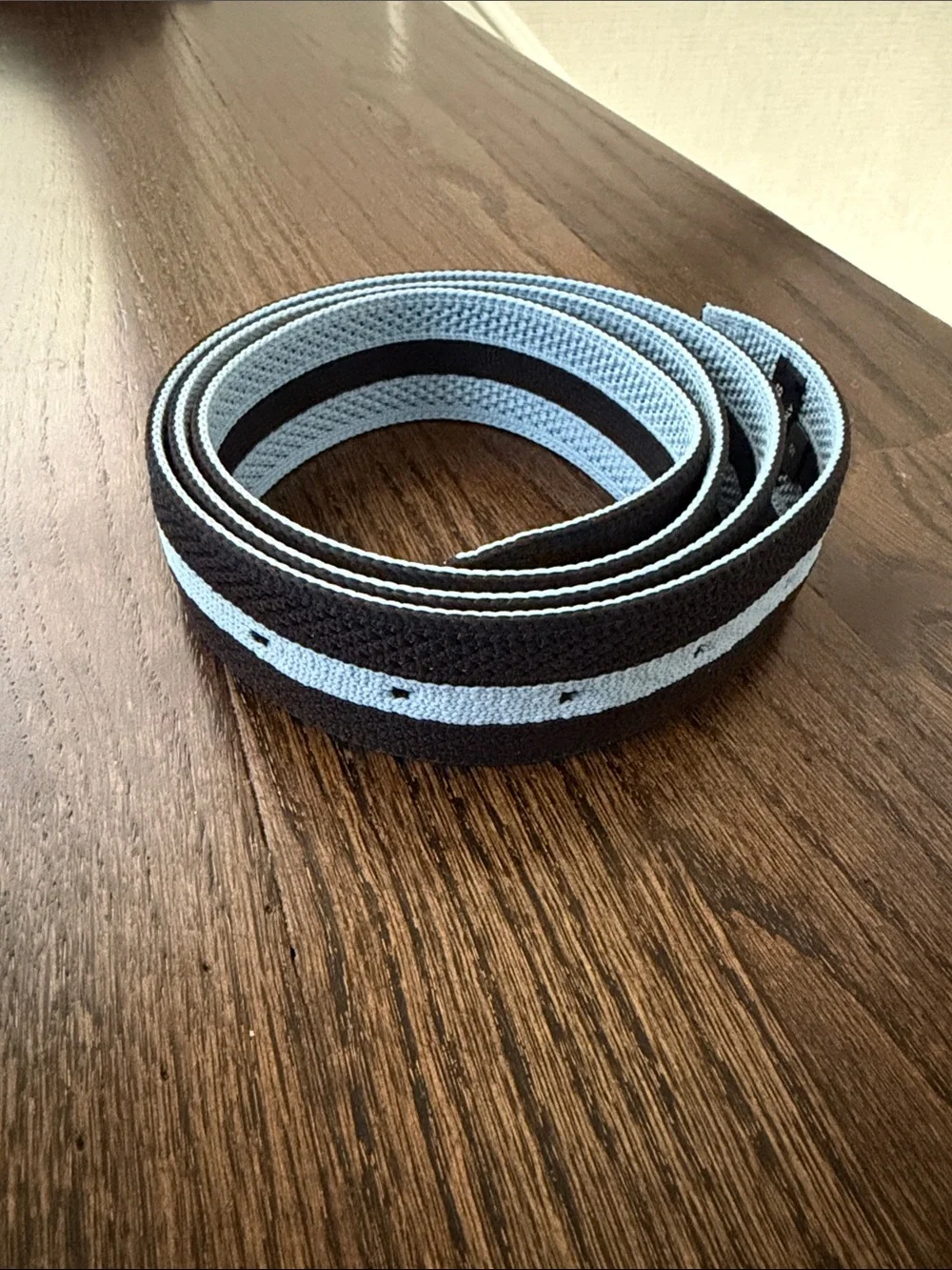 Hermes Reversible Black & Light Blue Leather Belt with H Buckle